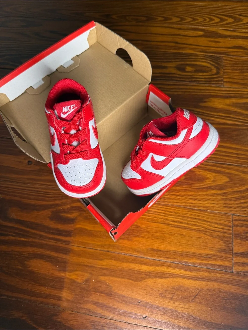 Nike Kids Red and White Sneakers